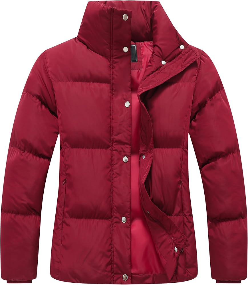 GIMECEN Women's Winter Coat Full-Zip Down Jacket Waterproof Puffer Coat Warm Parkas Long Sleeve O... | Amazon (US)