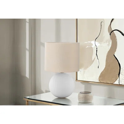 Lighting, 16"H, Table Lamp, Cream Shade, Cream Ceramic, Contemporary | Wayfair North America