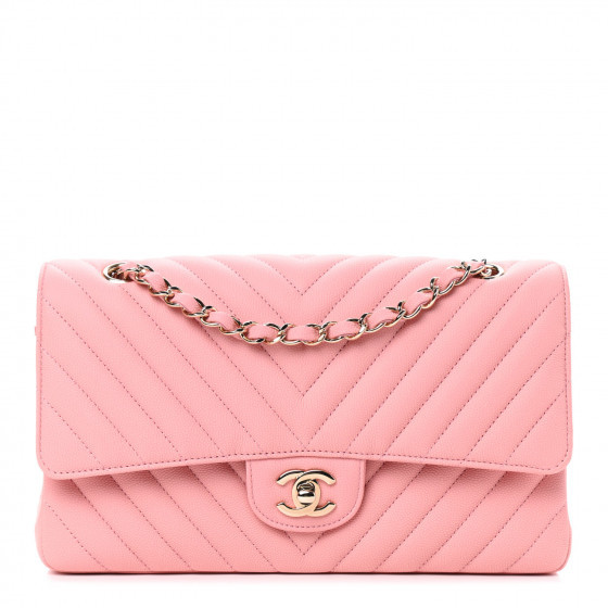 CHANEL

Caviar Flat Chevron Quilted Medium Double Flap Pink | Fashionphile
