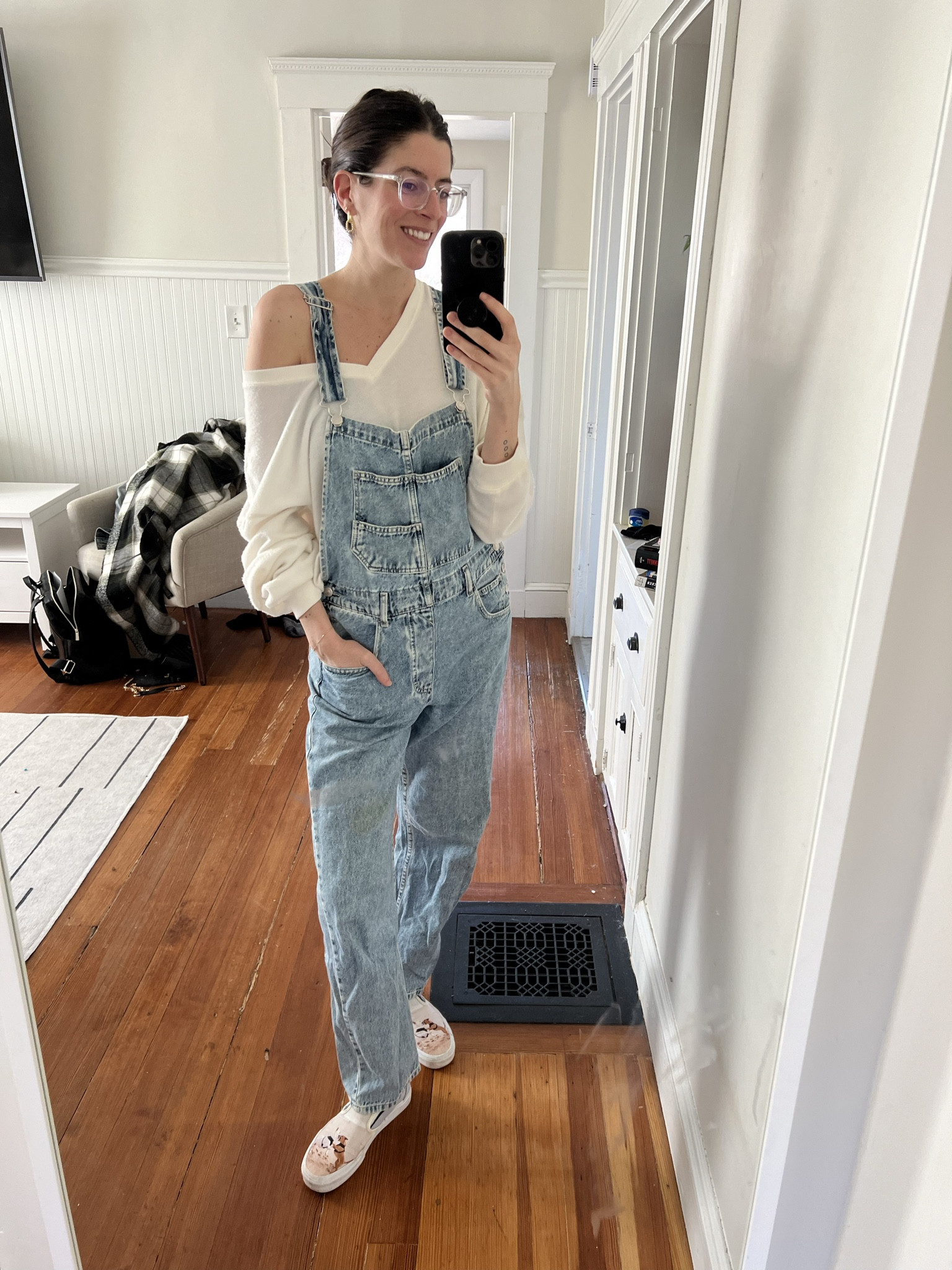 Wearing size smqll overalls, size large top (sold out in white but available in pink — so soft!!)

#LTKfindsunder100