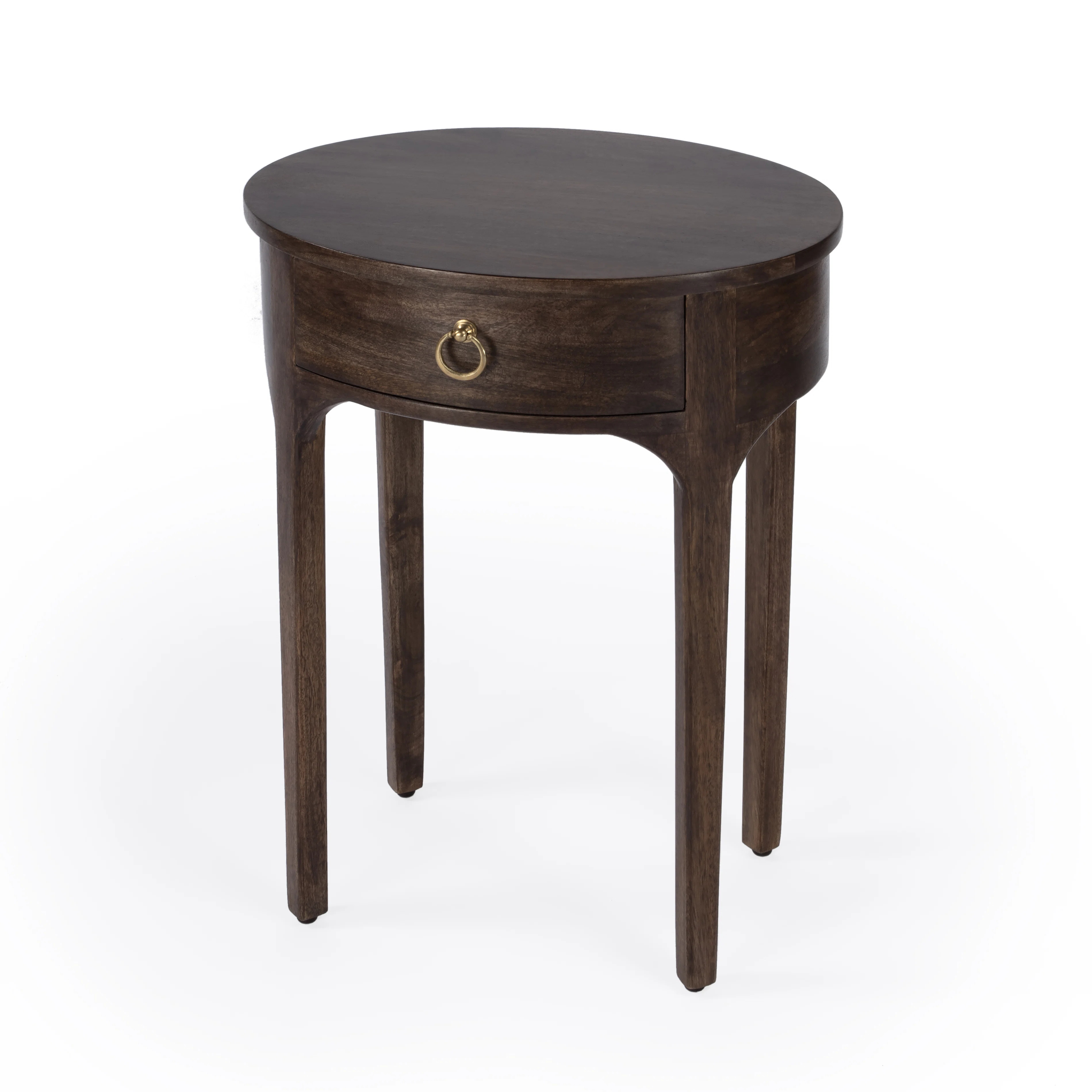 18.5 in. W Oval Wood 1 Drawer End Table | Wayfair North America