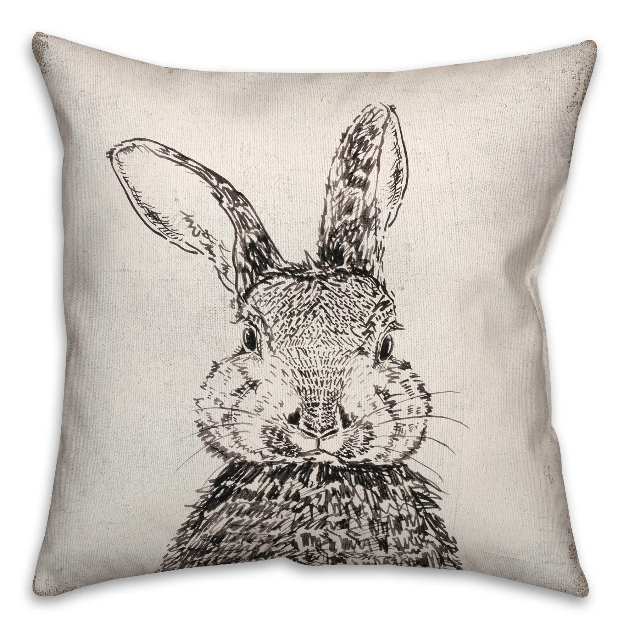 Designs Direct Creative Group  Ink Drawing Bunny Square Pillow Cover & Insert "& Reviews" | Wayfa... | Wayfair North America