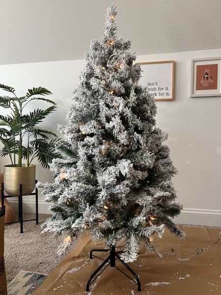 4.5ft Pre Lit Flocked Christmas Tree from Amazon. This baby will be my office tree! I’m gonna create a mock Beyoncé Renaissance Christmas tree theme using this tree and afterwards a Pink theme 😄❤️ 

#LTKHoliday #LTKfindsunder100 #LTKhome