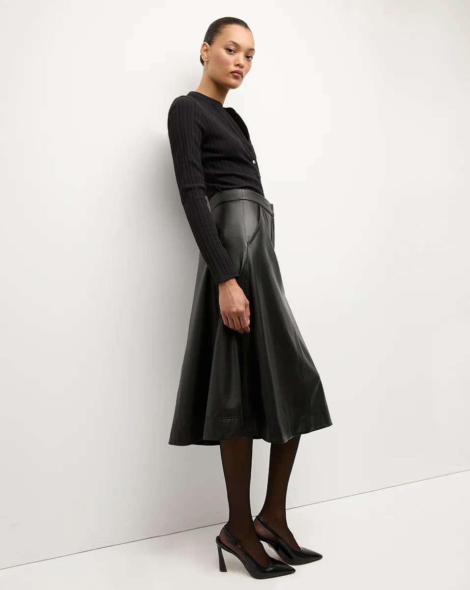 Louise Vegan Leather Skirt | Veronica Beard