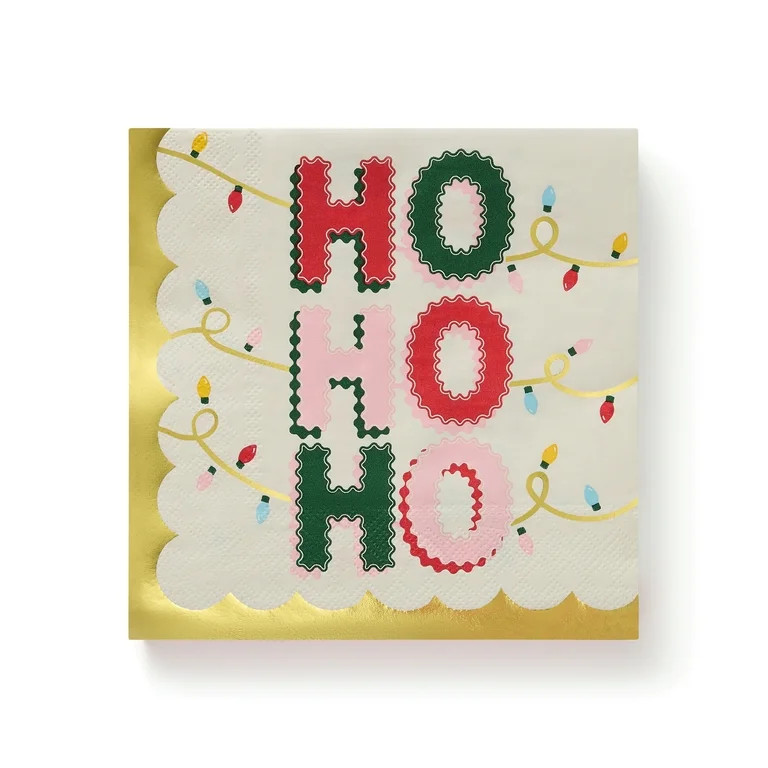 Packed Party Christmas Napkins with Gold Foil Accents, 20 Count | Walmart (US)