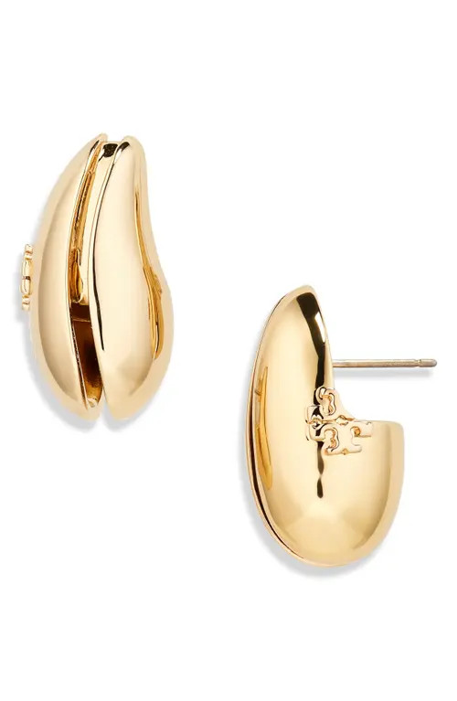 Tory Burch Small Wave Earrings in Light Brass at Nordstrom | Nordstrom