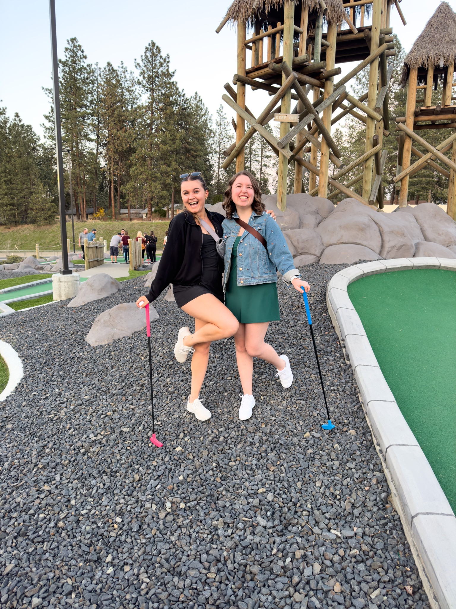 Golf outfit idea for spring and summer! Featuring my favorite workout dress from Abercrombie. 

I’m wearing a M jacket and dress with size 9 sneakers

#LTKfit #LTKunder100 #LTKSeasonal
