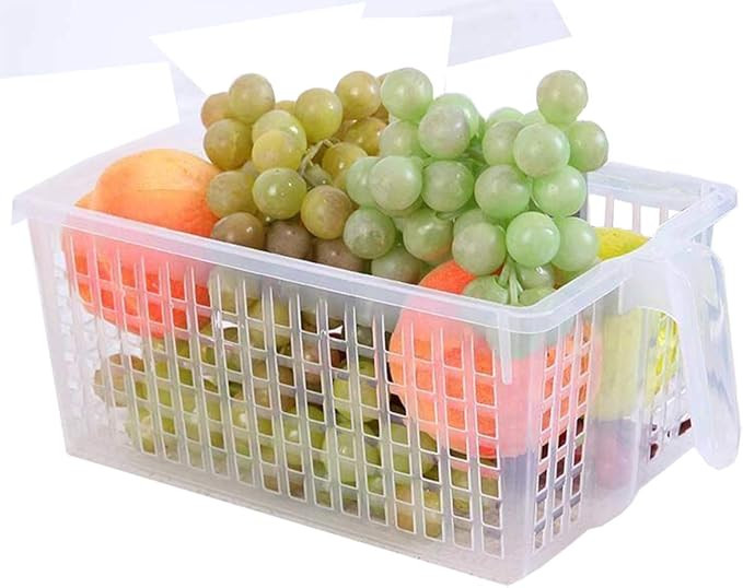 Gereen Set of 4 Clear Storage Bins with Handle for Fridge,Freezer,Pantry,Kitchen and Cabinet Orga... | Amazon (US)