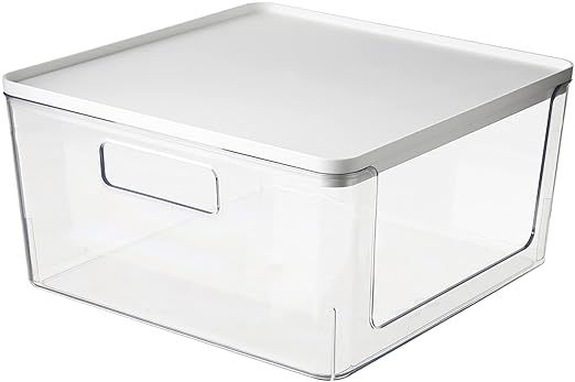 Rosanna Pansino x iDesign Recycled Plastic Open Front Kitchen Storage Bin with Lid, Clear Bin/Mar... | Amazon (US)