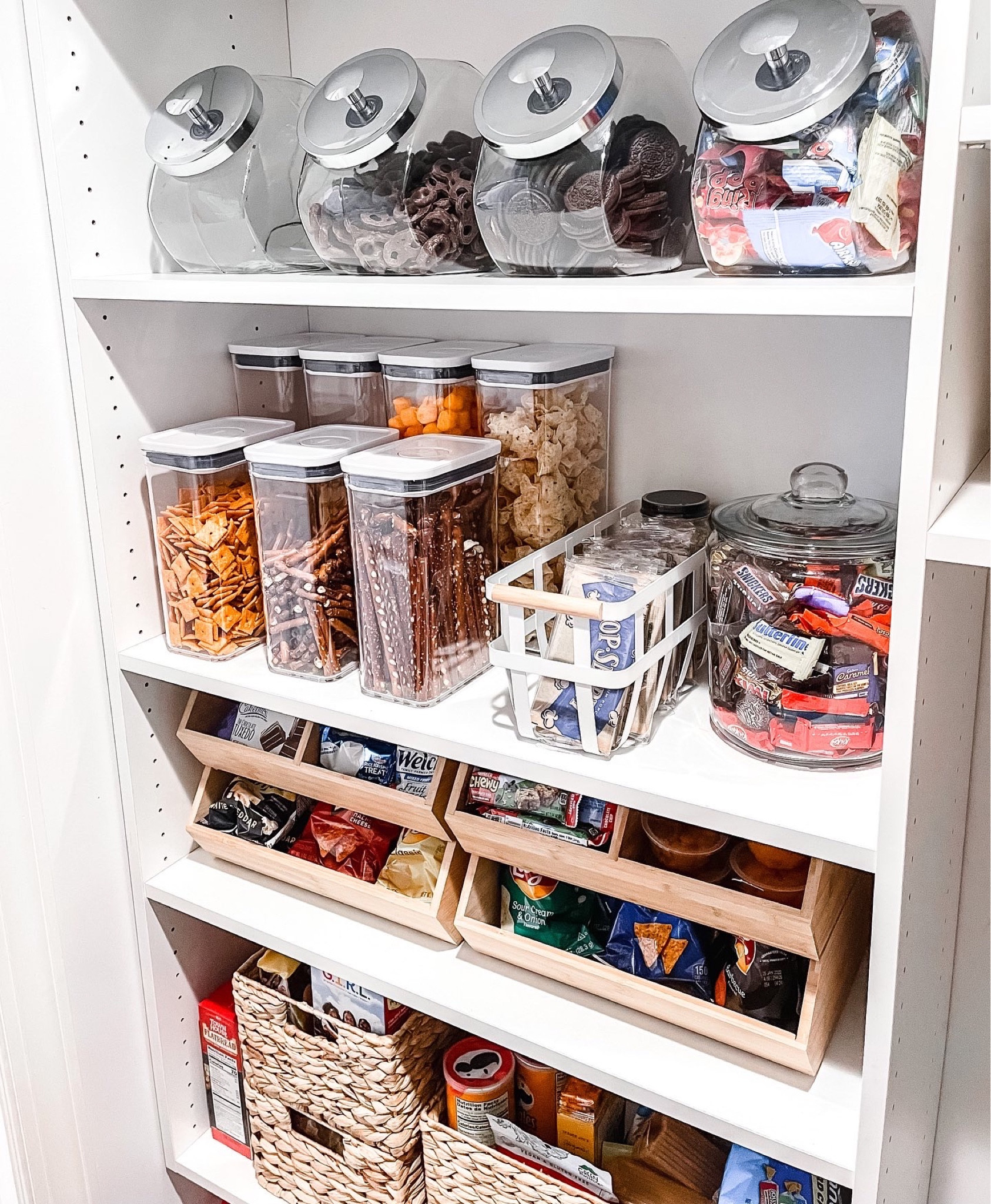 Set up a snack zone in your pantry for easy grab and go. Kids can pack their own snacks for school and help themselves to an after school snack while they start their homework. Giving them responsibility makes your life easier!

#LTKhome #LTKfamily #LTKkids