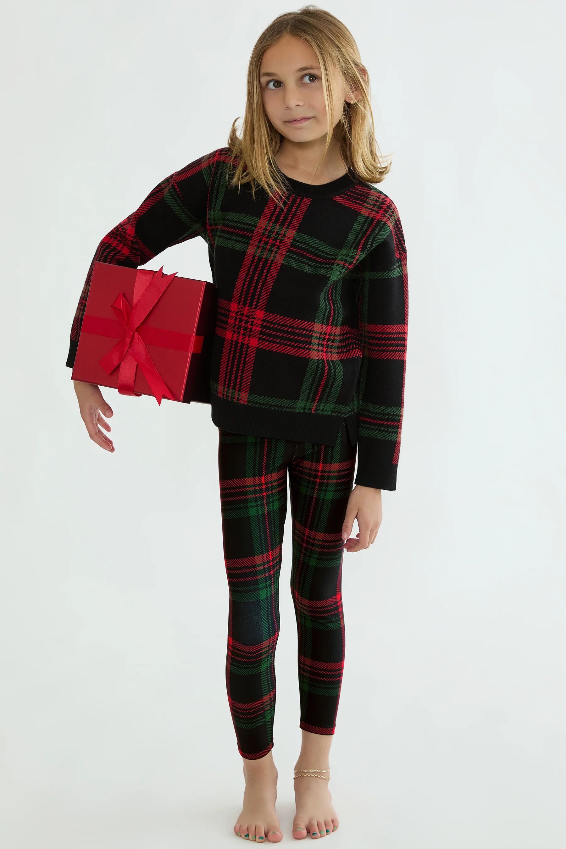 Little Peppa Legging Ribbon Plaid | Holiday Plaid Legging | Beach Riot | Beach Riot