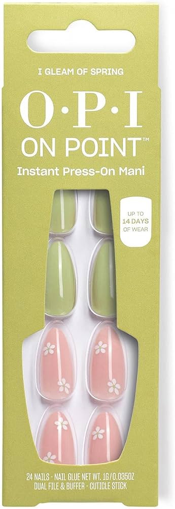 OPI On Point Press On Nails | Square, Squoval, & Almond Shape Nail Art | Short to Long Length | 2... | Amazon (US)