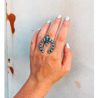 Turquoise Squash Blossom Ring | Etsy (US)