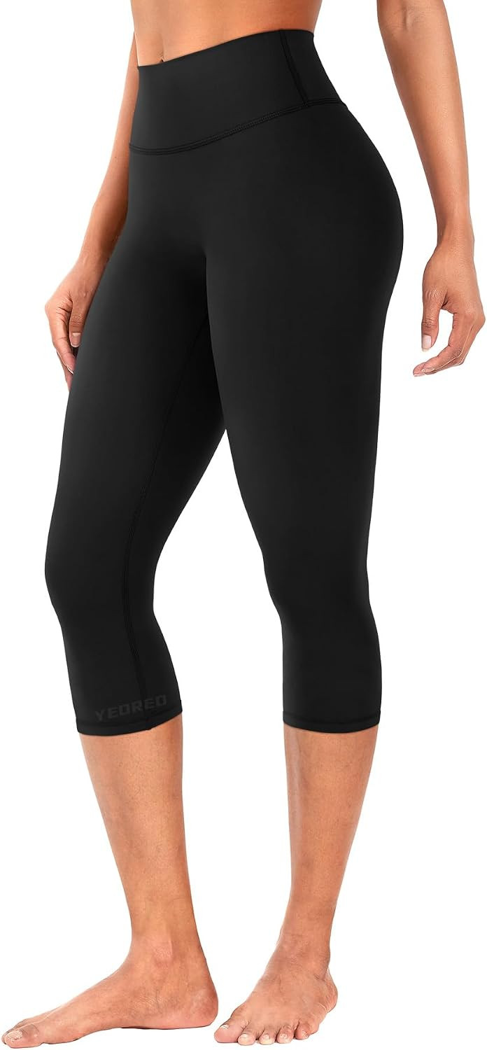 YEOREO Ease Womens Workout Capri Leggings Hidden Scrunch Gym Yoga Pants | Amazon (US)