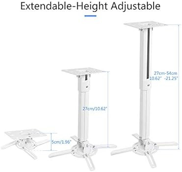 suptek White Projector Ceiling Mount Bracket Fits Flat or Sloped Ceiling Height Adjustable with E... | Amazon (US)