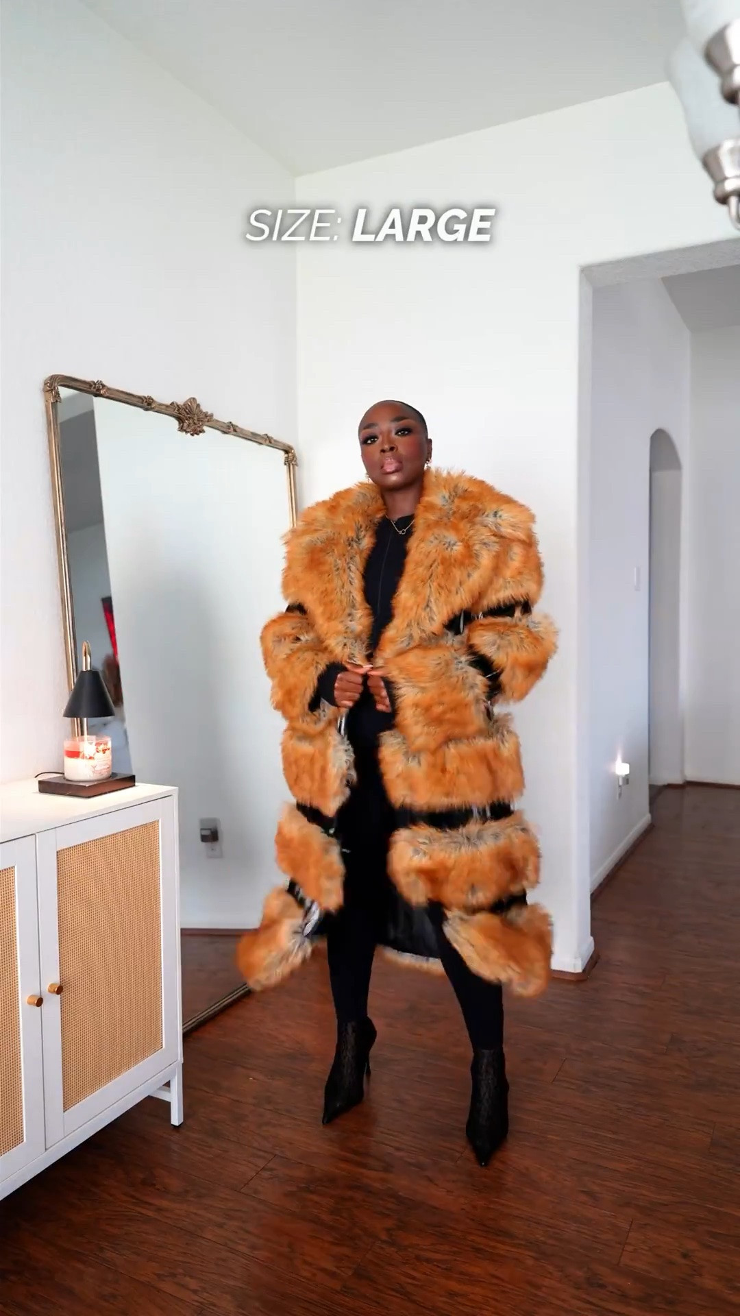 Listen, you’re gonna find me in a fur coat this winter, OK?! Wearing a medium in this bodysuit. #AKIRA #AmazonFashion #FurCoat #ThanksgivingOutfit #wintercoat