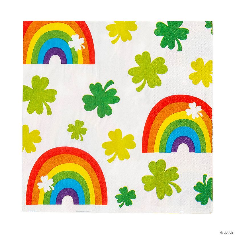 St. Patrick’s Day Lucky Rainbow Luncheon Napkins - 16 Pc. | Oriental Trading Company