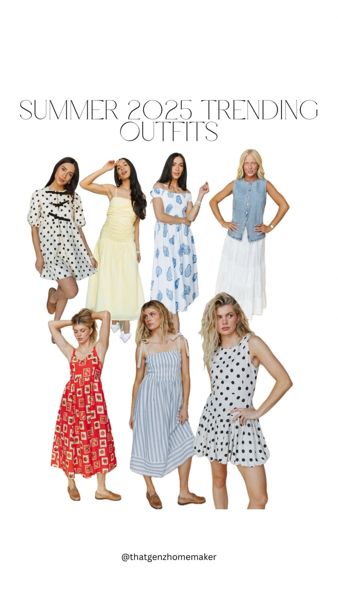 summer 2025 trends - outfit inspo that is trending currently 

tomato girl summer, butter yellow, lemon yellow, polka dot dress, denim button up, sailor stripes



#LTKFindsUnder100 #LTKSeasonal #LTKStyleTip