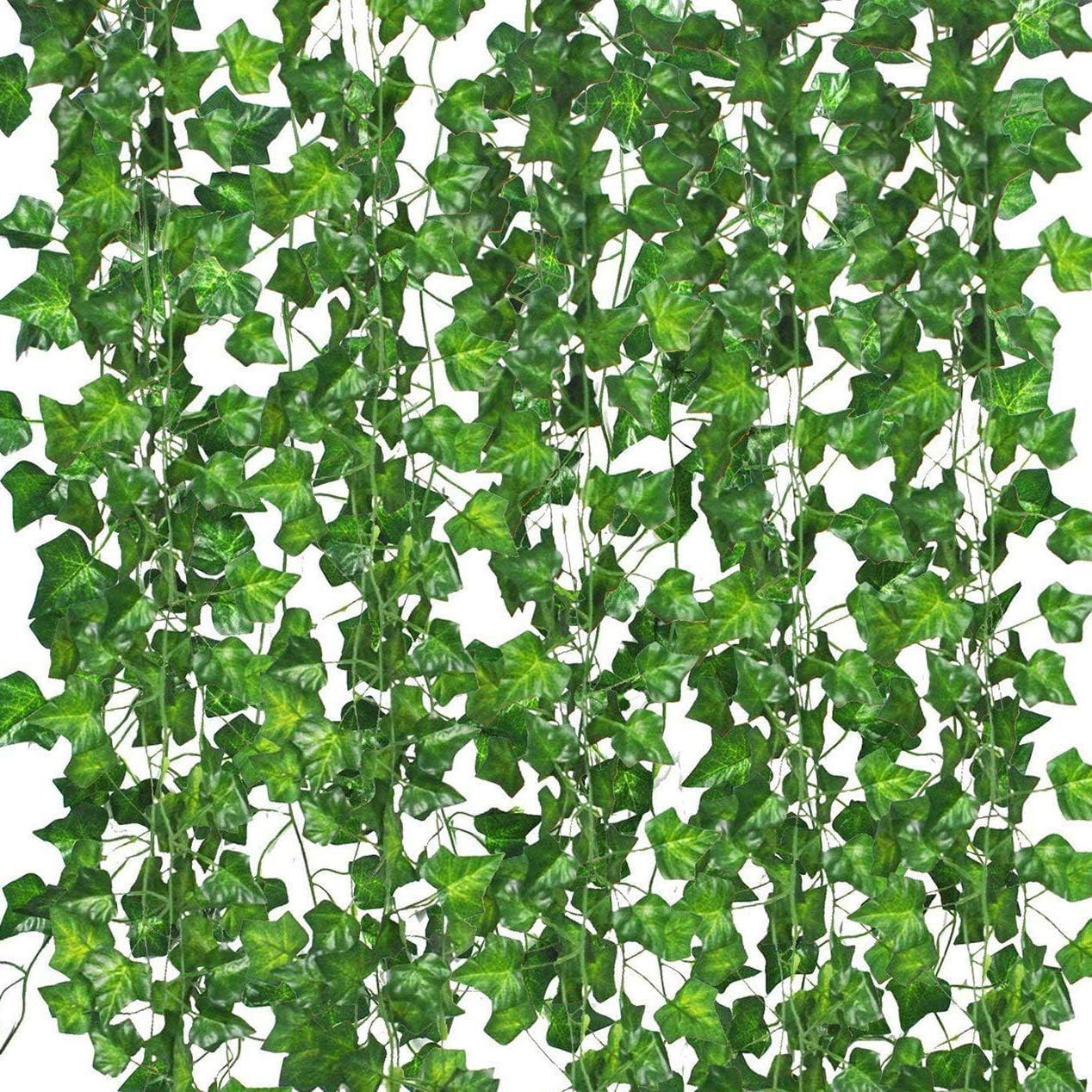 12 Pack Fake Vines for Room Decor Artificial Ivy Garland with Clip Green Flowers Hanging Plants F... | Amazon (US)