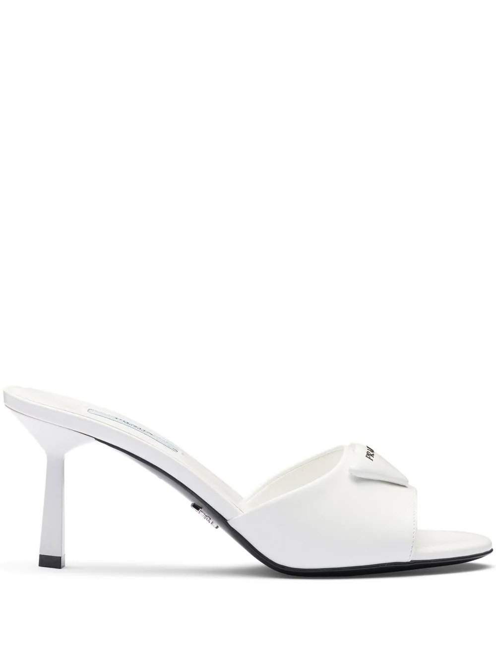 Prada 75mm Brushed Leather Mules - Farfetch | Farfetch Global