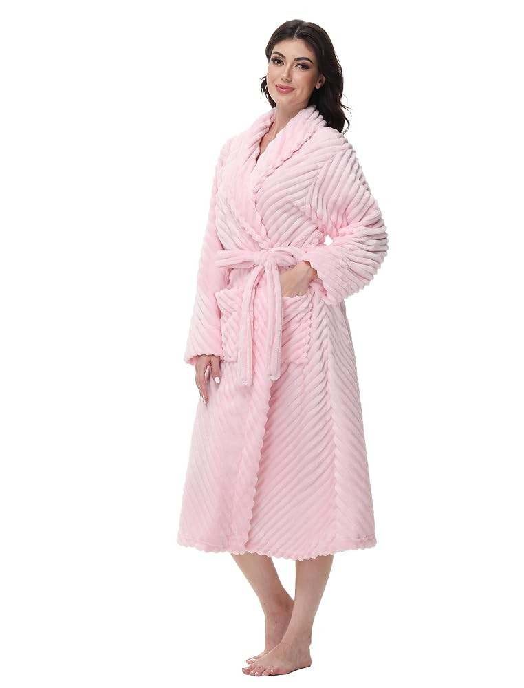 Yurhap Premium Robes for Women Ultra Soft Cozy Fleece Womens Robe Plush Long Bathrobe | Amazon (CA)