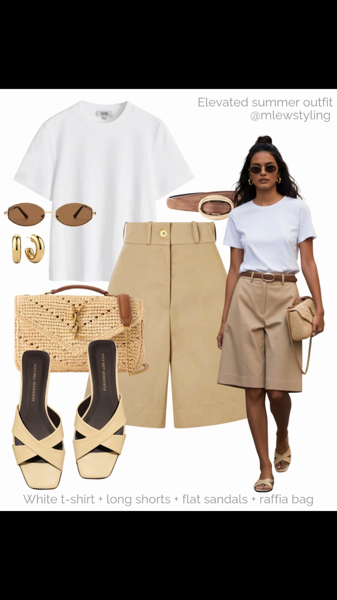 Elevated summer outfit 💫

Tags: khaki Bermuda shorts, Margaux nyc sandals, ysl raffia bag, white tee, sunglasses, gold hoop earrings, saint Laurent leather belt, capsule wardrobe, outfit formulas

#LTKsummer #LTKshoes #LTKbag