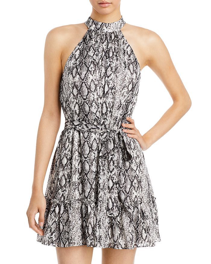 AQUA Halter Neck Tie Waist Printed Dress - 100% Exclusive   Back to Results -  Women - Bloomingda... | Bloomingdale's (US)