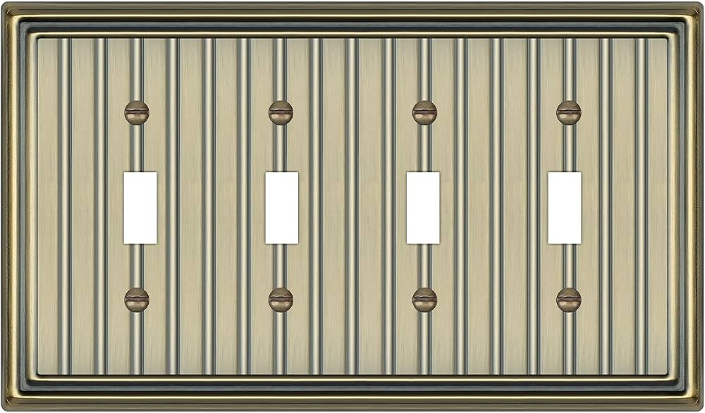 Metal Wall Plate for Electrical Outlets, Decorative Antique Brass Switch Plates Outlet Cover, Lig... | Amazon (US)