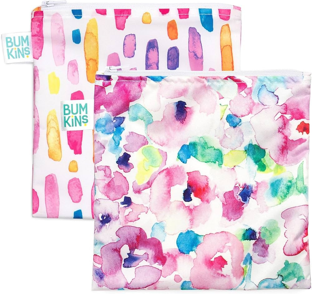 Bumkins Reusable Sandwich and Snack Bags, for Kids School Lunch and for Adults Portion, Washable ... | Amazon (US)