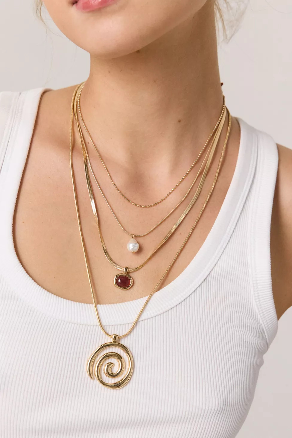 Saturn Swirl Layering Necklace Set | Urban Outfitters (US and RoW)