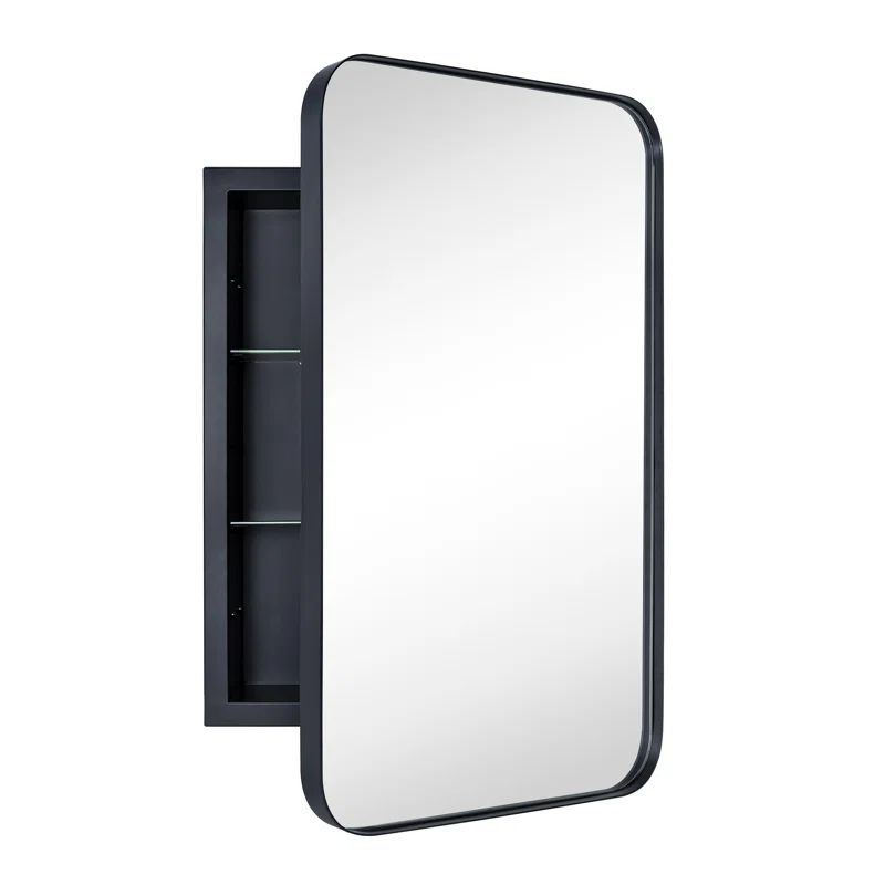 W H Recessed Framed Medicine Cabinet with Mirror and Adjustable Shelves | Wayfair North America