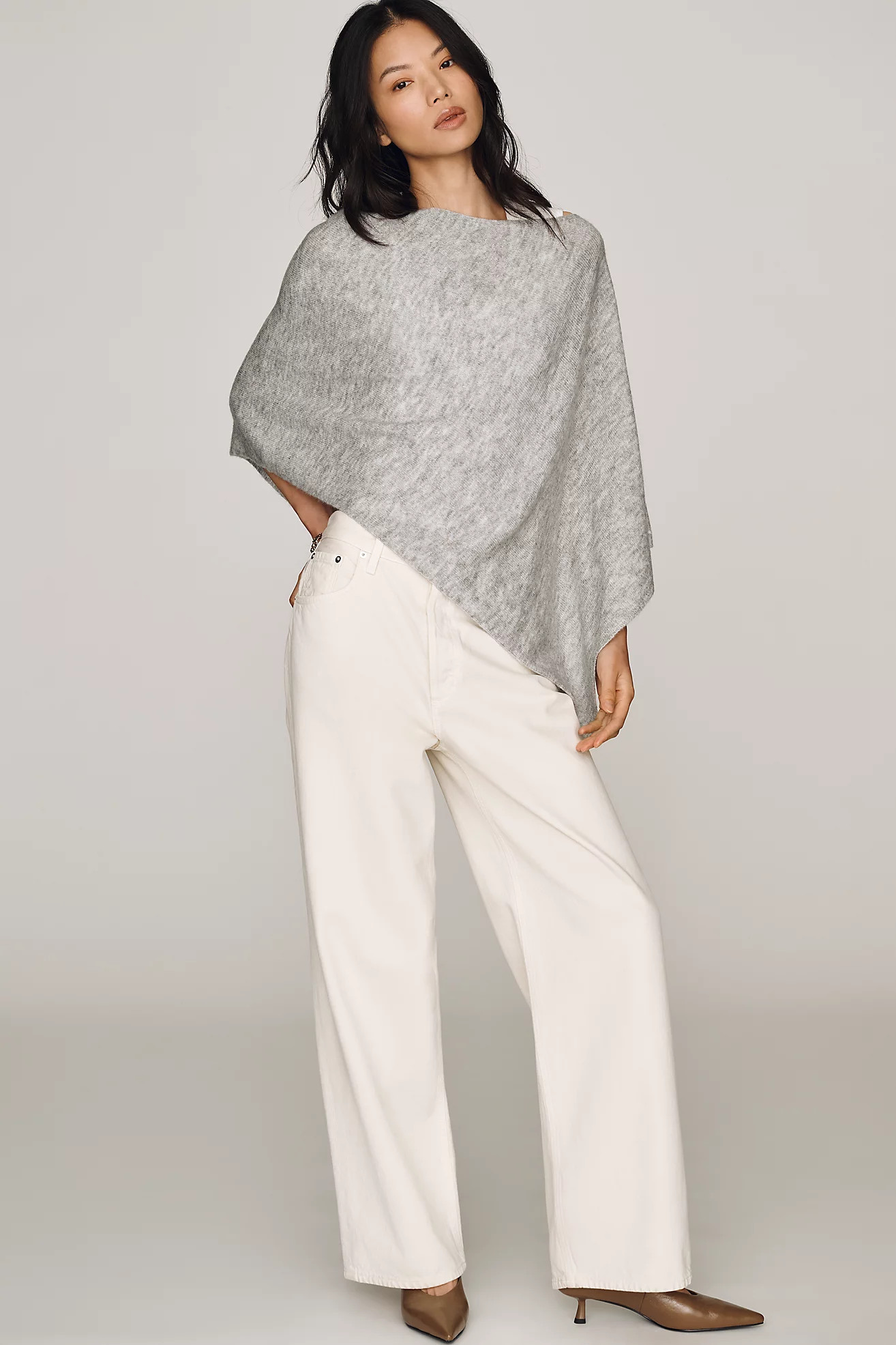 Knit Asymmetric Poncho | Anthropologie (US)