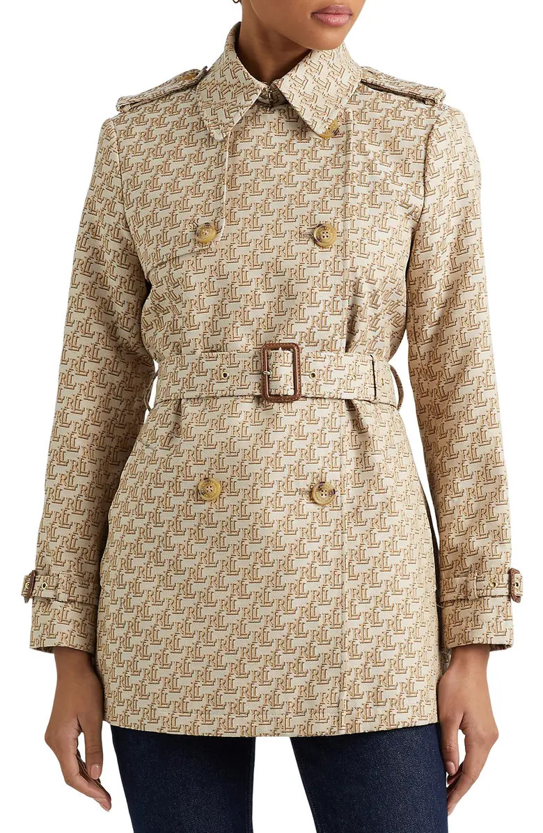 Lauren Ralph Lauren Monogram Belted Trench Coat | Nordstrom | Nordstrom