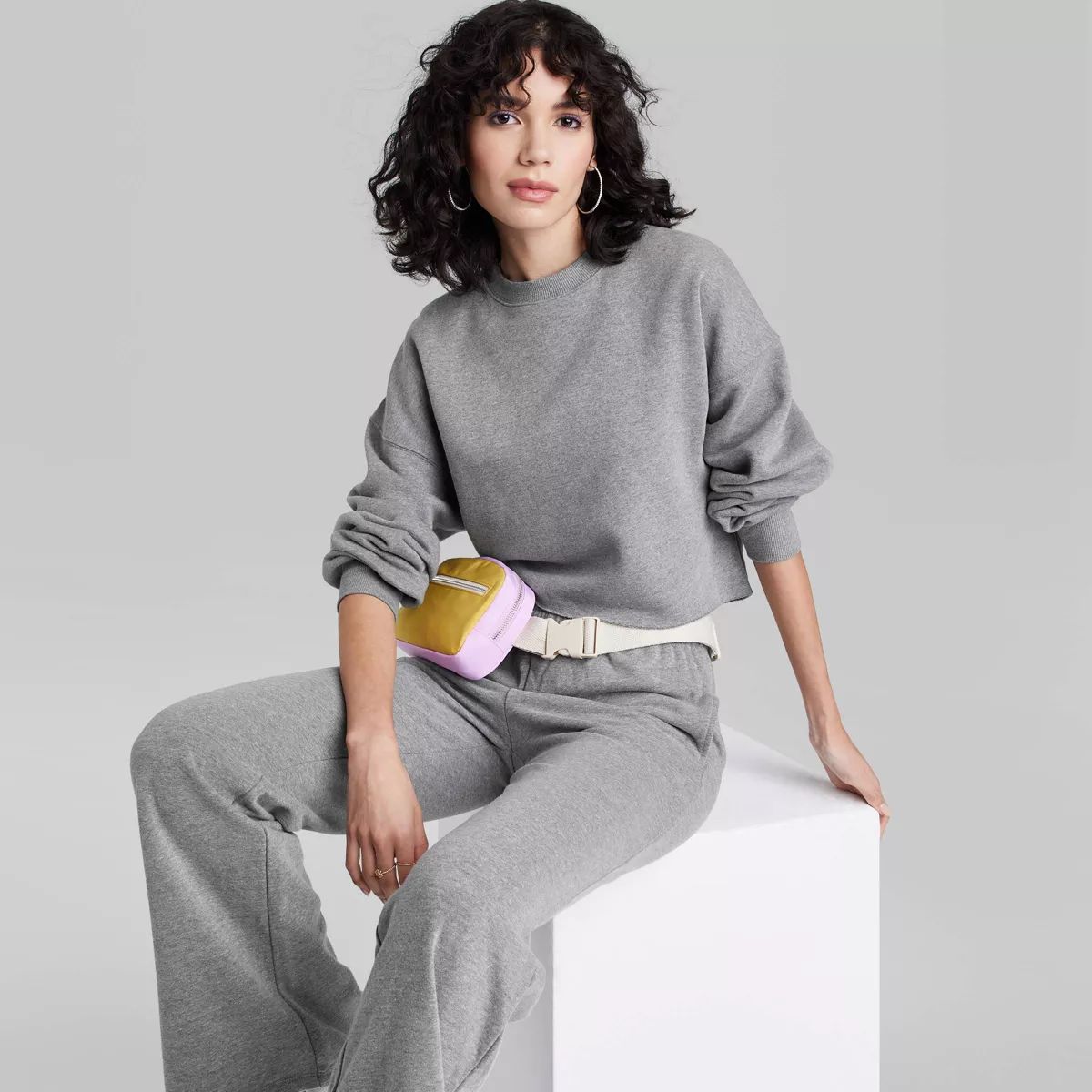 Women's Cropped Sweatshirt - Wild Fable™ Gray XL | Target