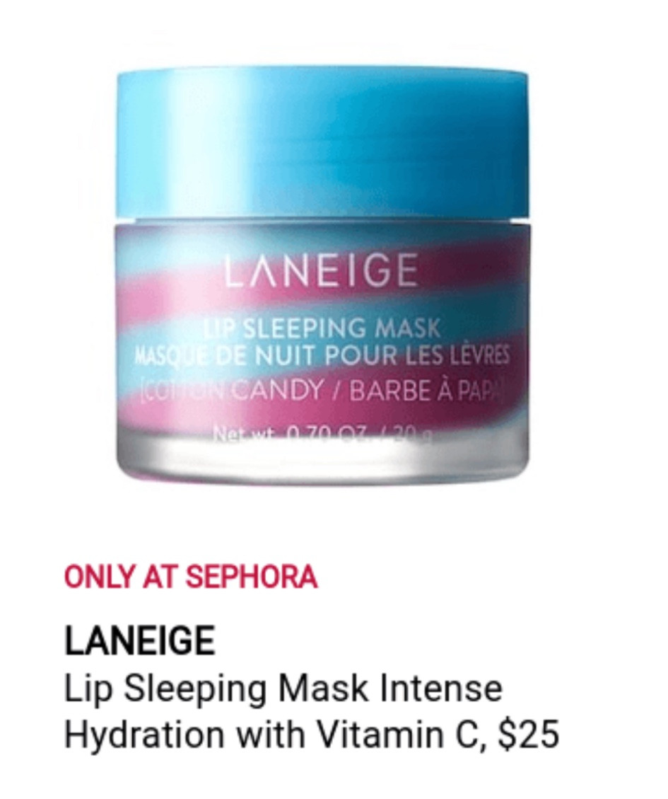 New cotton candy flavor Laneige lip mask! This is one of my favorites. 

#LTKbeauty