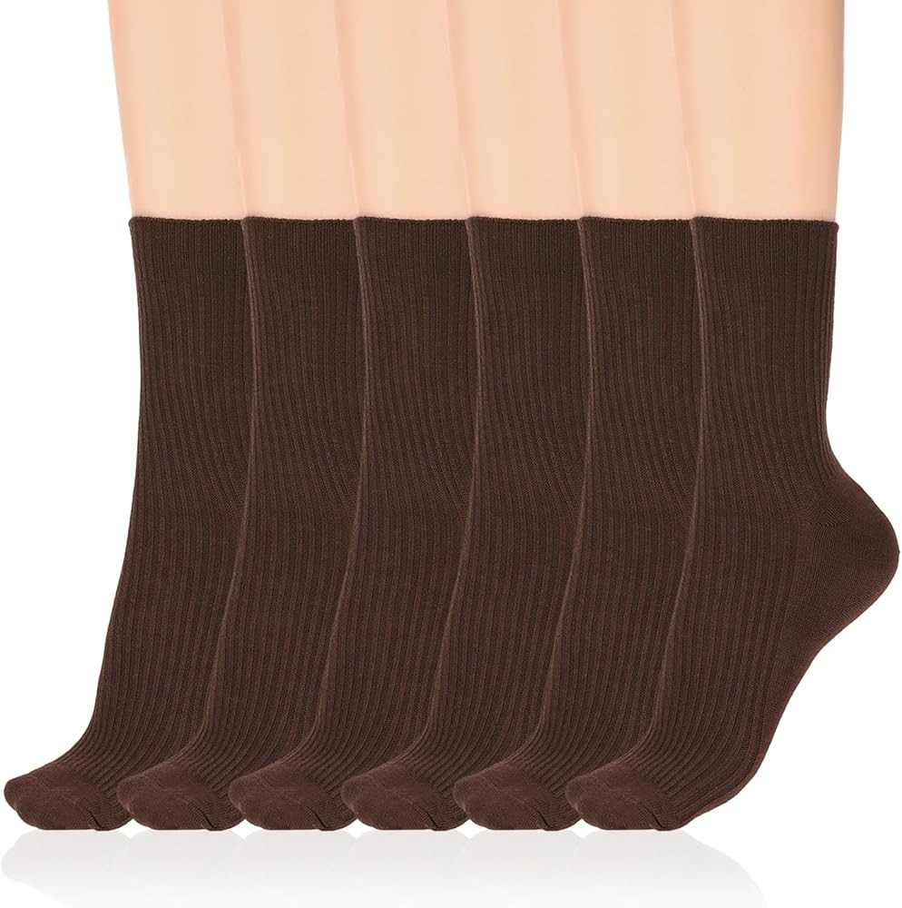 Mozeat Lens 6Pairs Brown Socks Women Aesthetic Cute Athletic Soft Socks for Women Ankle Crew Stre... | Amazon (US)