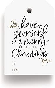 Bliss Collections Merry Little Christmas Tags, Pack of 50, Gold and Black, Holiday ’Tis The Sea... | Amazon (US)