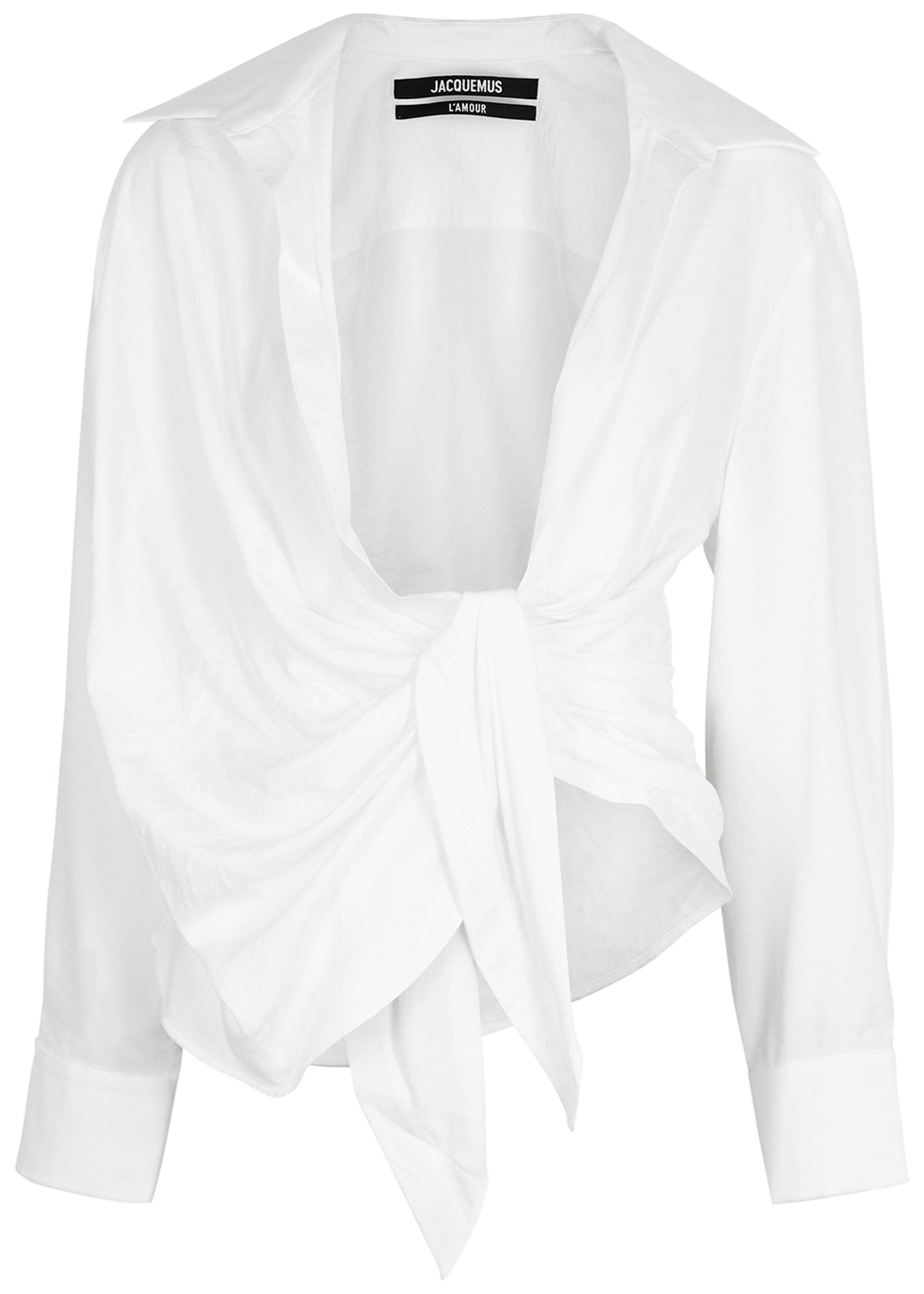 La Chemise Bahia white draped woven shirt | Harvey Nichols (Global)