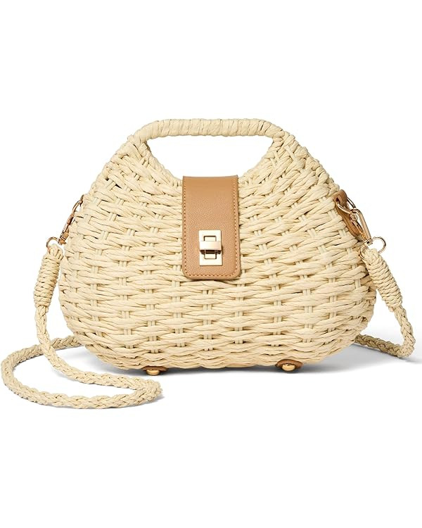 Woven Straw Purse with Crossbody Strap, Clutch Purses for women, Boho Summer Beach Bag Shoulder V... | Amazon (US)