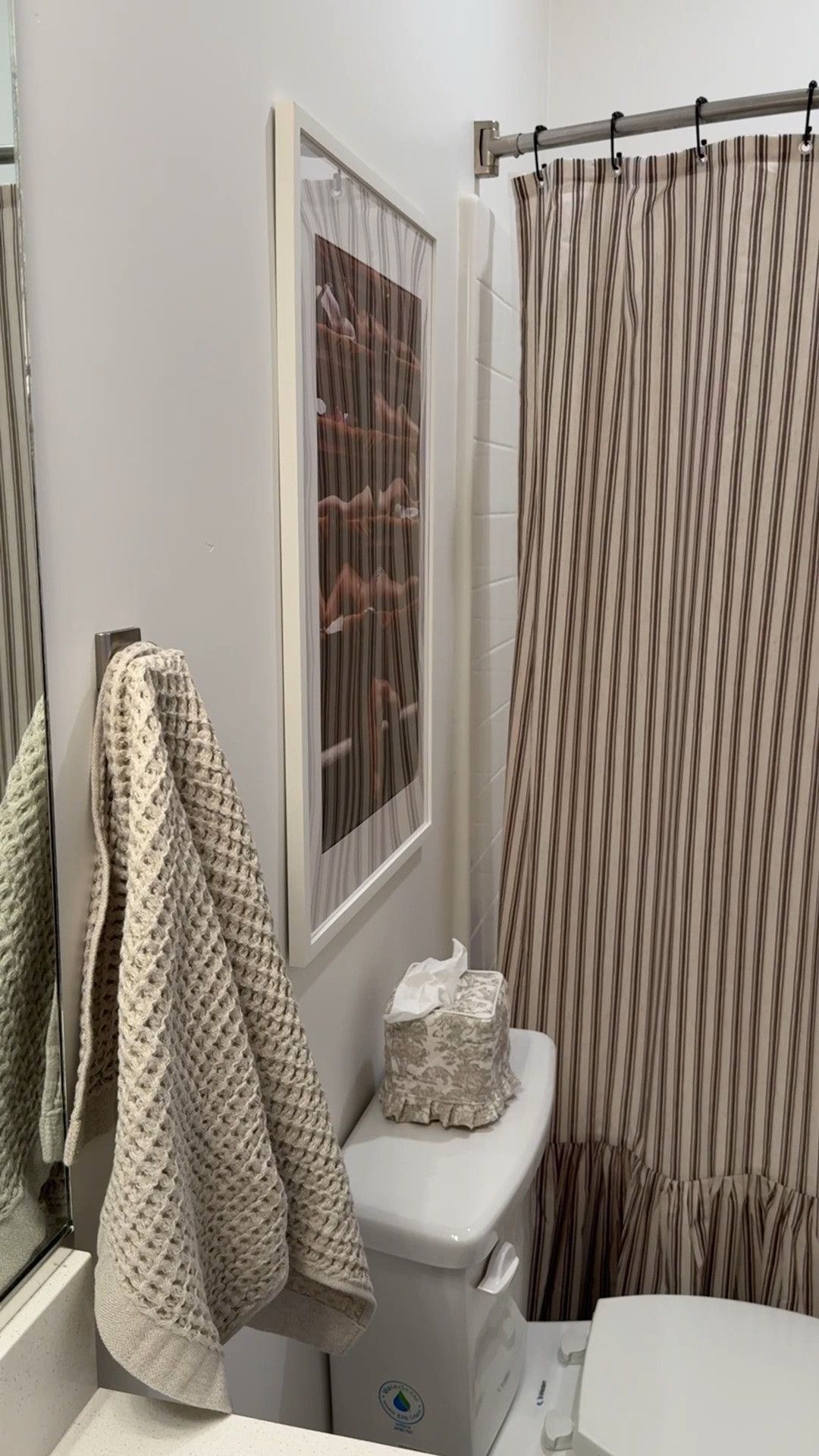 Guest bathroom decor! Linking what I can here. The tissue box cover and gold mirror were a HomeGoods find

#LTKHome
