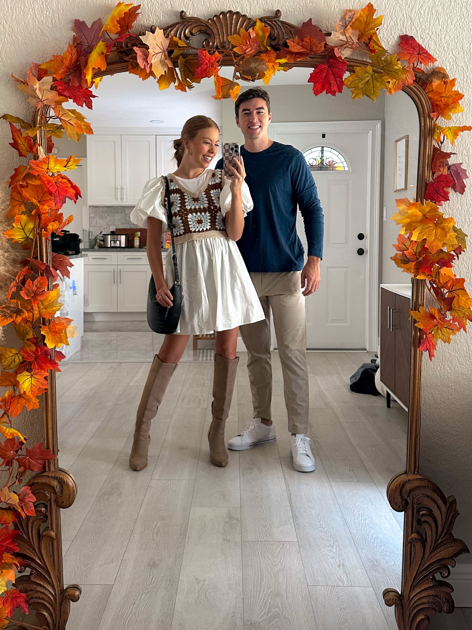 I’m wearing a size small and Tanner is wearing a size large in the top

#LTKover40