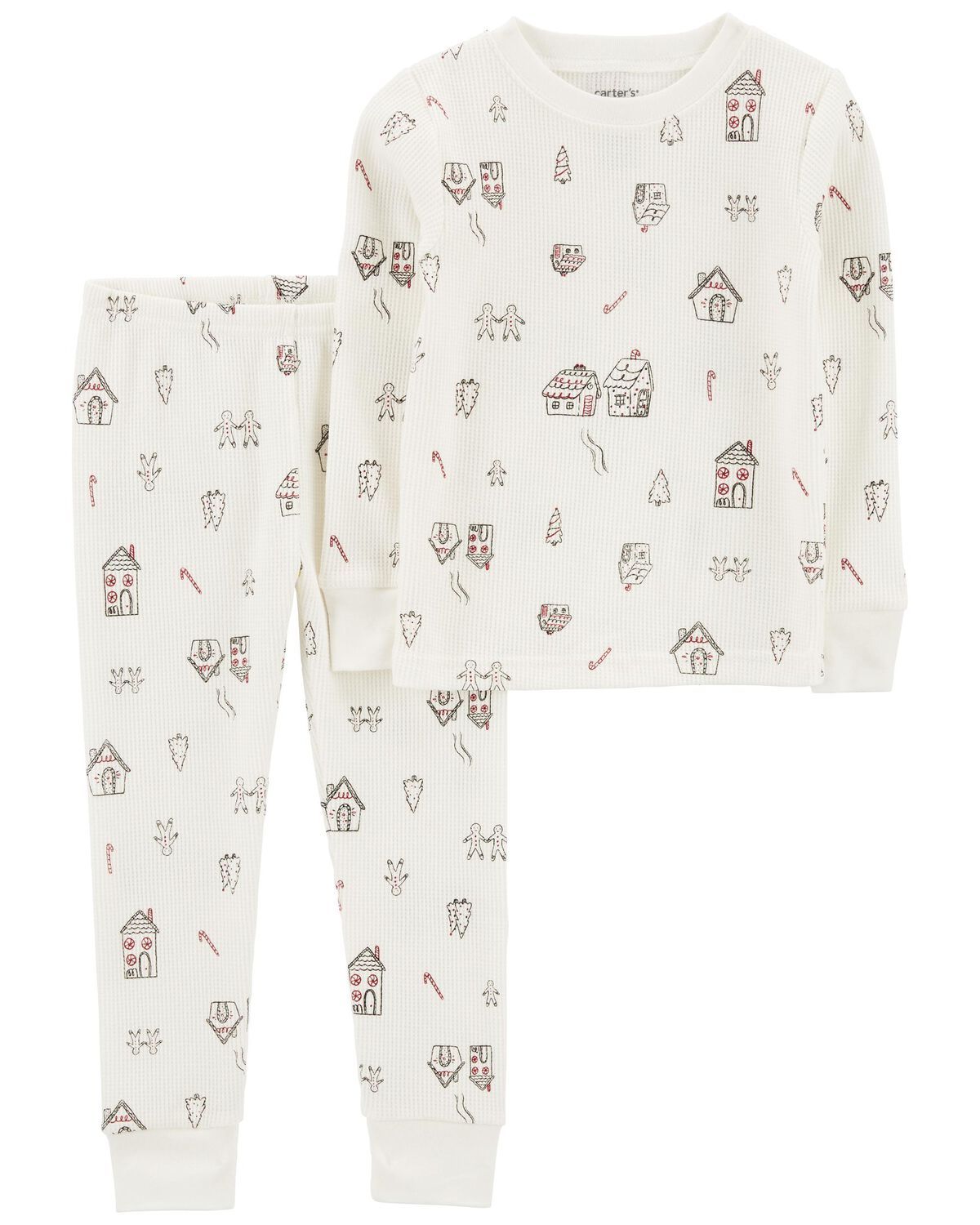 Ivory Toddler 2-Piece Gingerbread Thermal Pajamas | carters.com | Carter's