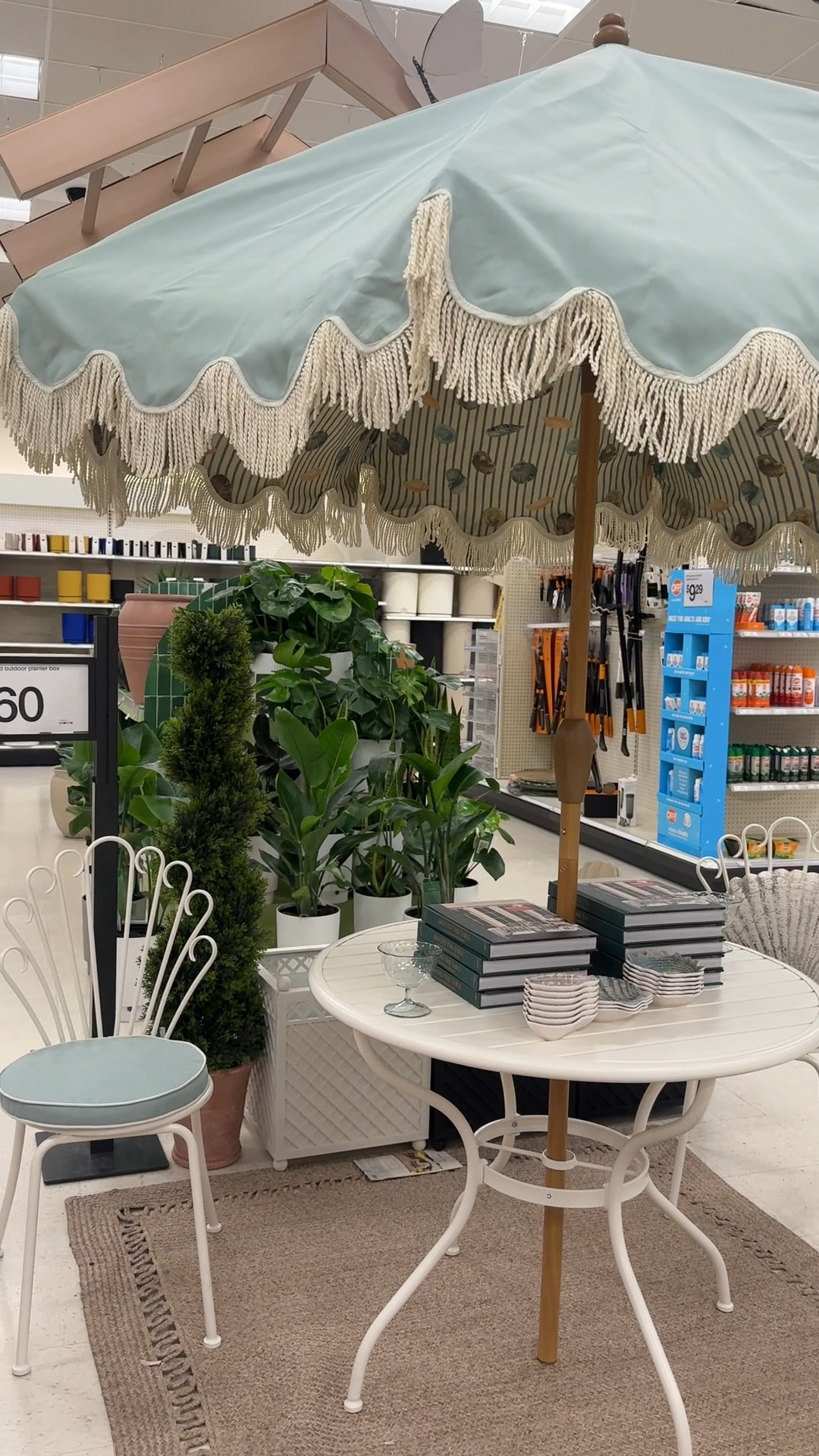 This outdoor furniture is so cute & coastal! I love the muted colors & the designs under the umbrella!

The table & chairs seem like really nice quality! 

#outdoorfurniture #patiofurniture #outdoordecor #deck #patio