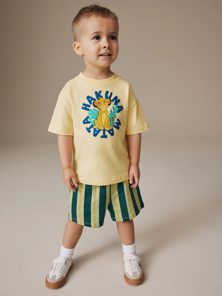 Yellow Lion King Short Sleeve T-Shirt & Shorts Set (6mths-8yrs) | Next US