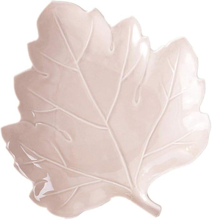 Garneck Ceramic Leaf Shaped Dessert Dish Salad Plate Seasoning Plate for Kitchen Birthday Party S... | Amazon (US)