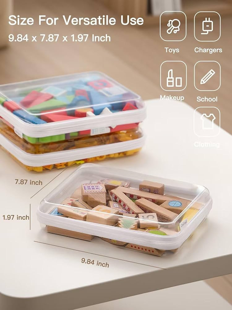 3PCS Large Clear Hard Shell Zippered Case, Diaper Bag Organizing Pouches, Waterproof Cosmetic Bag... | Amazon (US)