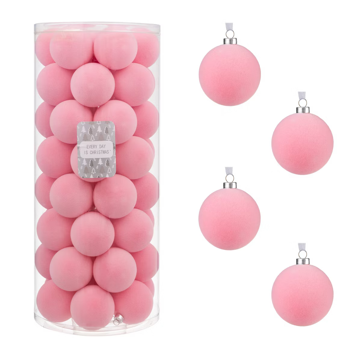 Every Day is Christmas Velvet 50ct 57cm/2.24" Christmas Ornaments, Shatterproof Christmas Tree Or... | Target