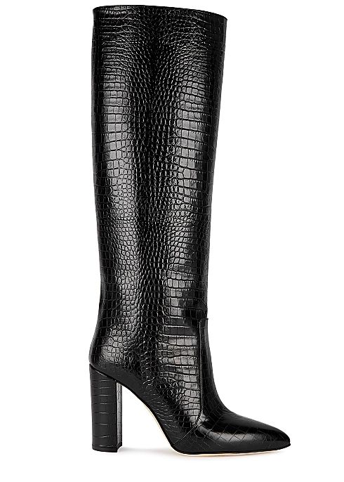 100 crocodile-effect leather knee-high boots | Harvey Nichols (Global)