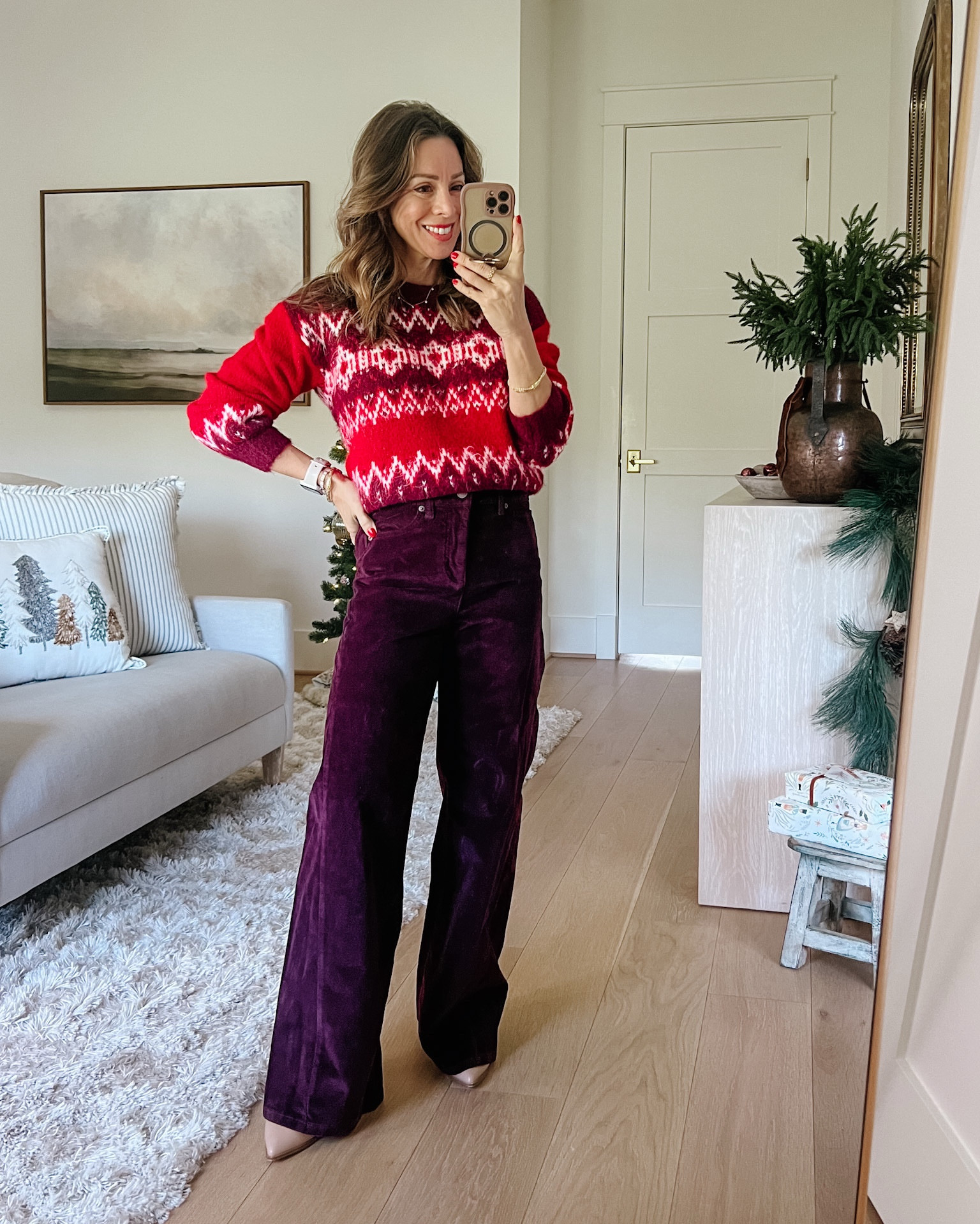 Walmart Winter Style 🤍  Loft fair isle sweater looks so cute with these velvet corduroy pants 

Sweater Fit: I’m wearing an XS

Pants Fit: I’m wearing a 0

#LTKGiftGuide #LTKHoliday #LTKFindsUnder50