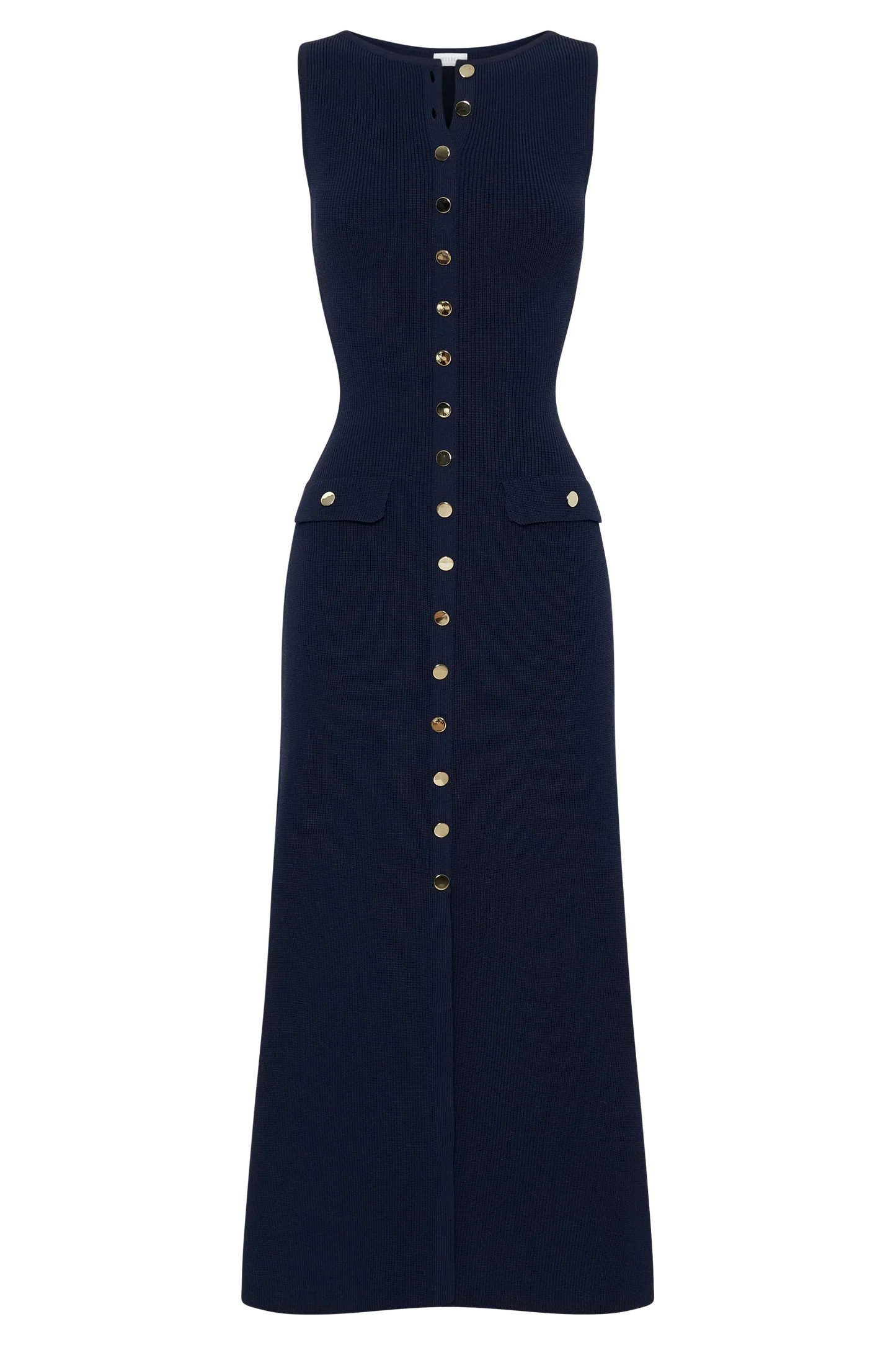 Sawyer Sleeveless Buttoned Maxi Dress - Navy | MESHKI US